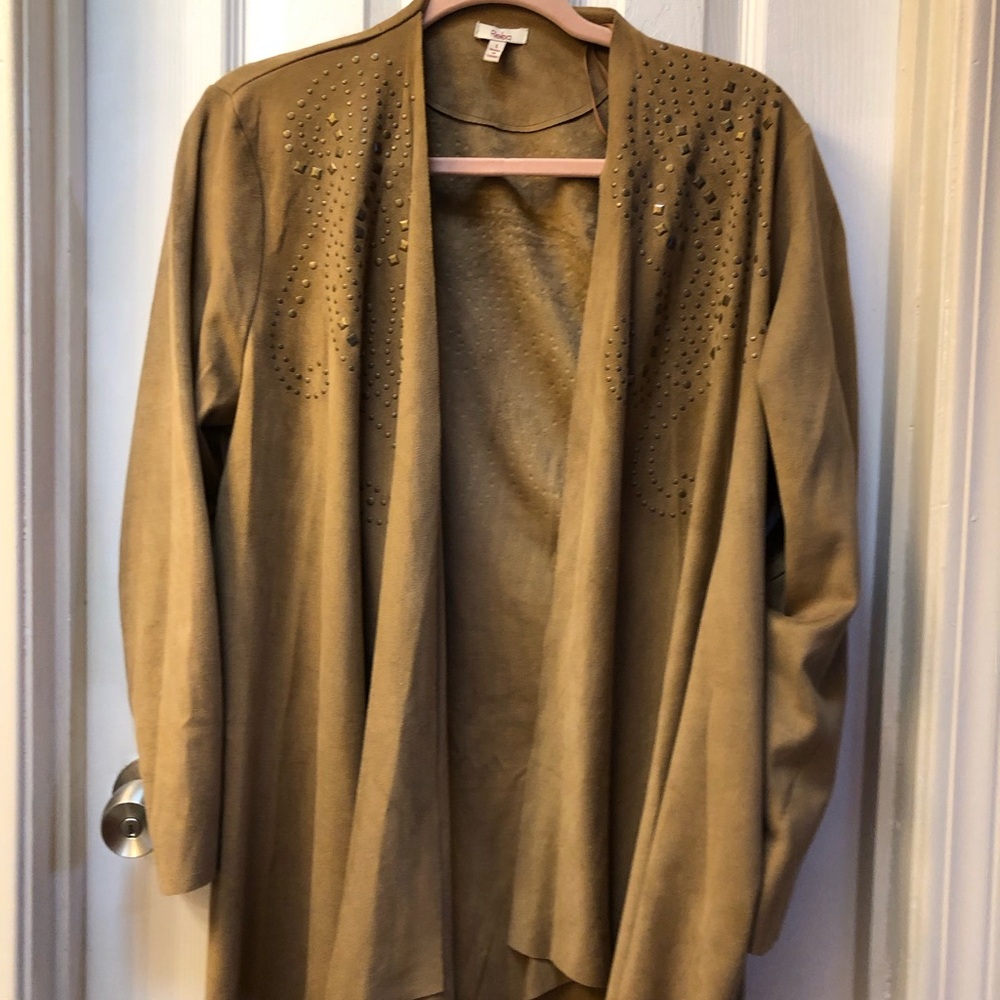Chico's Brown Fringe Cape Jacket - Picture 4 of 5